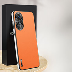 Funda Lujo Cuero Carcasa AT1 para Huawei Nova 9 Pro Naranja