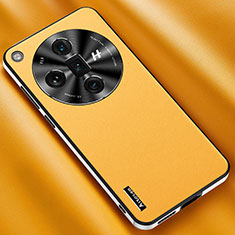 Funda Lujo Cuero Carcasa AT1 para Oppo Find X7 Ultra 5G Amarillo