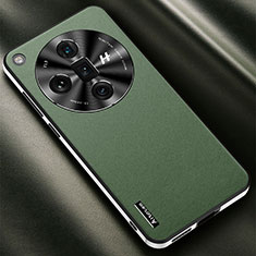 Funda Lujo Cuero Carcasa AT1 para Oppo Find X7 Ultra 5G Verde