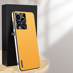 Funda Lujo Cuero Carcasa AT1 para Vivo iQOO 10 Pro 5G Amarillo