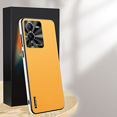 Funda Lujo Cuero Carcasa AT1 para Vivo V25 Pro 5G Amarillo