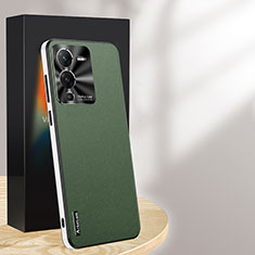 Funda Lujo Cuero Carcasa AT1 para Vivo V25 Pro 5G Verde