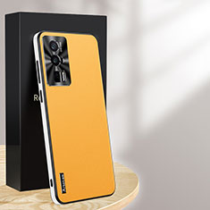 Funda Lujo Cuero Carcasa AT1 para Xiaomi Poco F5 Pro 5G Amarillo