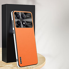Funda Lujo Cuero Carcasa AT1 para Xiaomi Redmi K70 Pro 5G Naranja