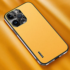 Funda Lujo Cuero Carcasa AT2 para Apple iPhone 14 Pro Amarillo