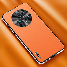Funda Lujo Cuero Carcasa AT2 para Huawei Honor Magic5 Pro 5G Naranja