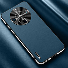 Funda Lujo Cuero Carcasa AT2 para Huawei Mate 60 Azul