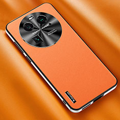 Funda Lujo Cuero Carcasa AT2 para Oppo Find X6 Pro 5G Naranja