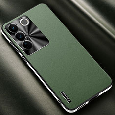 Funda Lujo Cuero Carcasa AT2 para Vivo V27 Pro 5G Verde