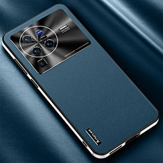 Funda Lujo Cuero Carcasa AT2 para Vivo X80 Pro 5G Azul