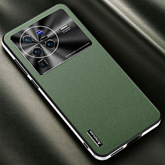 Funda Lujo Cuero Carcasa AT2 para Vivo X80 Pro 5G Verde