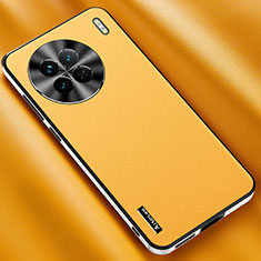 Funda Lujo Cuero Carcasa AT2 para Vivo X90 Pro 5G Amarillo