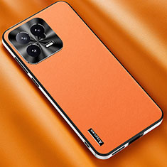 Funda Lujo Cuero Carcasa AT2 para Xiaomi Mi 13 5G Naranja
