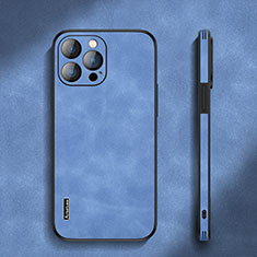Funda Lujo Cuero Carcasa AT3 para Apple iPhone 13 Pro Max Azul Cielo
