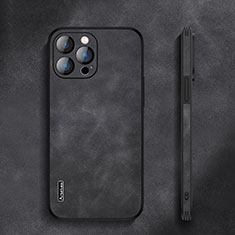 Funda Lujo Cuero Carcasa AT3 para Apple iPhone 13 Pro Max Negro