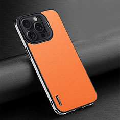 Funda Lujo Cuero Carcasa AT4 para Apple iPhone 14 Pro Naranja