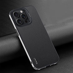 Funda Lujo Cuero Carcasa AT4 para Apple iPhone 14 Pro Negro