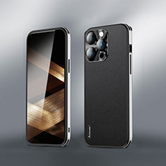 Funda Lujo Cuero Carcasa AT6 para Apple iPhone 13 Pro Max Negro