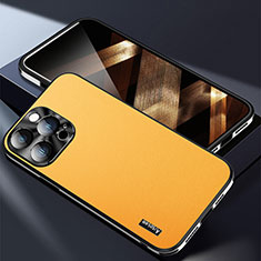 Funda Lujo Cuero Carcasa AT7 para Apple iPhone 15 Pro Amarillo