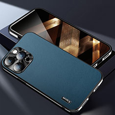 Funda Lujo Cuero Carcasa AT7 para Apple iPhone 15 Pro Azul