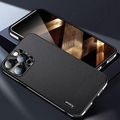 Funda Lujo Cuero Carcasa AT7 para Apple iPhone 15 Pro Negro