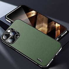 Funda Lujo Cuero Carcasa AT7 para Apple iPhone 15 Pro Verde