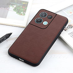 Funda Lujo Cuero Carcasa B01H para Oppo Reno8 5G Marron