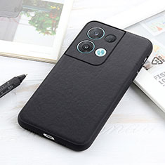 Funda Lujo Cuero Carcasa B01H para Oppo Reno8 5G Negro