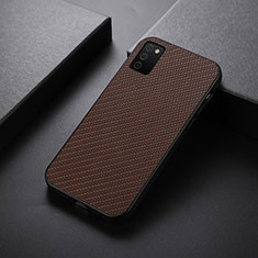 Funda Lujo Cuero Carcasa B01H para Samsung Galaxy A03s Marron