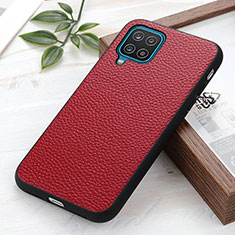 Funda Lujo Cuero Carcasa B02H para Samsung Galaxy A12 Rojo