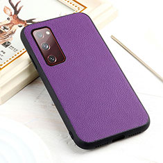 Funda Lujo Cuero Carcasa B02H para Samsung Galaxy S20 Lite 5G Morado