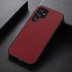 Funda Lujo Cuero Carcasa B02H para Samsung Galaxy S21 Ultra 5G Rojo