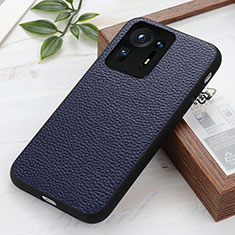 Funda Lujo Cuero Carcasa B02H para Xiaomi Mi Mix 4 5G Azul