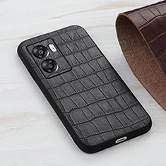 Funda Lujo Cuero Carcasa B04H para Oppo A57 5G Negro