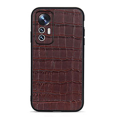 Funda Lujo Cuero Carcasa B04H para Xiaomi Mi 12 Pro 5G Marron