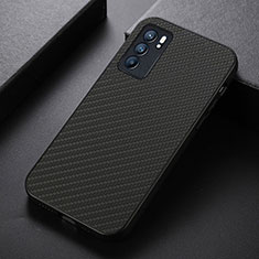 Funda Lujo Cuero Carcasa B05H para Oppo Reno6 5G Negro