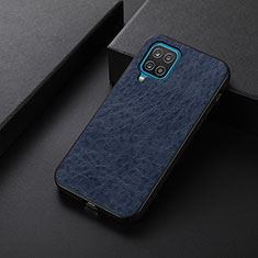 Funda Lujo Cuero Carcasa B05H para Samsung Galaxy F12 Azul