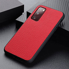 Funda Lujo Cuero Carcasa B05H para Samsung Galaxy S20 FE 5G Rojo