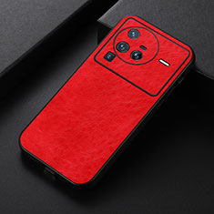 Funda Lujo Cuero Carcasa B05H para Vivo X80 Pro 5G Rojo