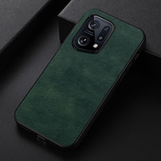 Funda Lujo Cuero Carcasa B06H para Oppo Find X5 5G Verde