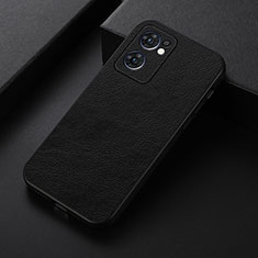 Funda Lujo Cuero Carcasa B06H para Oppo Reno7 5G Negro