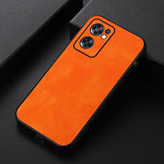 Funda Lujo Cuero Carcasa B06H para Oppo Reno7 SE 5G Naranja