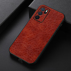 Funda Lujo Cuero Carcasa B07H para Oppo A54s Marron