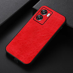 Funda Lujo Cuero Carcasa B07H para Oppo A57 5G Rojo