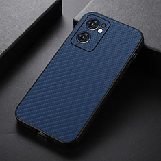 Funda Lujo Cuero Carcasa B07H para Oppo Reno7 5G Azul