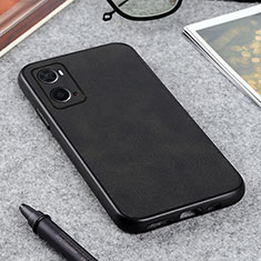 Funda Lujo Cuero Carcasa B08H para Oppo A76 Negro