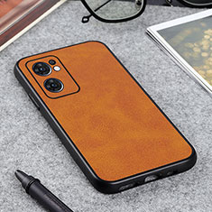 Funda Lujo Cuero Carcasa B08H para Oppo Reno7 5G Marron