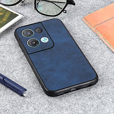 Funda Lujo Cuero Carcasa B08H para Oppo Reno8 5G Azul