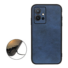 Funda Lujo Cuero Carcasa B08H para Vivo T1 5G India Azul