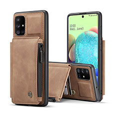 Funda Lujo Cuero Carcasa C01S para Samsung Galaxy A71 5G Marron Claro